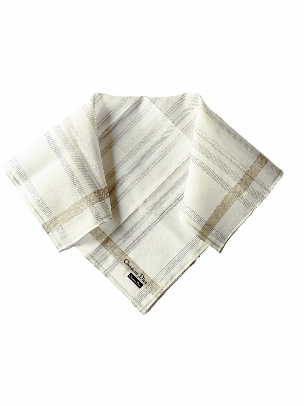 NWT Christian Dior Cotton Handkerchief Scarf Embroidered Logo